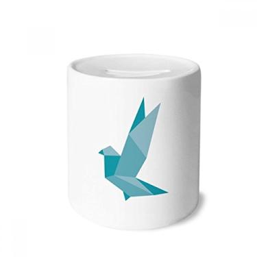 Imagem de DIYthinker Origami Caixa de moedas de cerâmica com estampa de pombo de granada abstrata presente de cofrinho