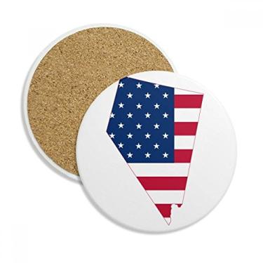Imagem de Caneca de porta-copos em formato de bandeira de Nevada com mapa de estrelas e pedras absorventes