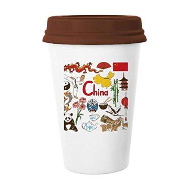 Imagem de Caneca de cerâmica com a bandeira nacional da China Panda Landscap para copo de café