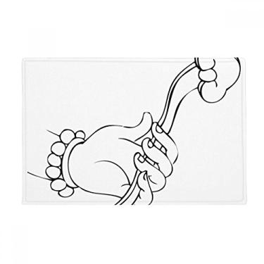 Imagem de DIYthinker Tapete antiderrapante para porta de banheiro com estampa de linha Culture and Ruyi