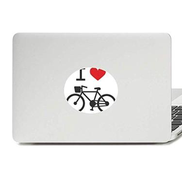 Imagem de Adesivo para laptop I Love Red Heart Bicycle Pattern Vinil Emblema Gráfico Notebook Decalque