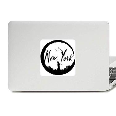 Imagem de Adesivo de vinil para laptop New York USA Liberty Outline para decoração de PC