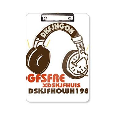 Imagem de Fone de ouvido marrom Rock Music Crazy Clipboard pasta, bloco de escrita A4