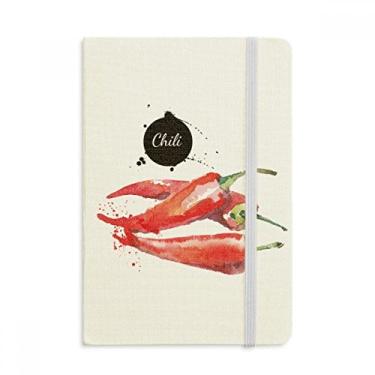 Imagem de Caderno de anotações Chili Vegetable Tasty Healthy Watercolor oficial de tecido rígido clássico diário