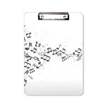 Imagem de Bloco de notas musicais preto torcido, branco, pasta, bloco de notas A4