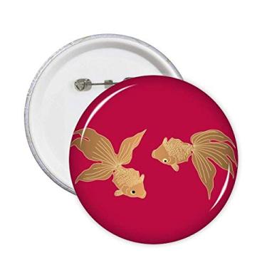 Imagem de Pintura de cultura japonesa Peixe Broches Emblema Emblema Acessório Decoração 5 peças