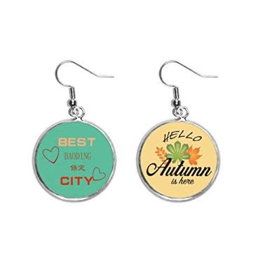 Imagem de Baoding Sign China Art Deco Presente Fashion Orelha Pendente Folha Outono Brinco Joia