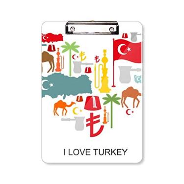 Imagem de Coração Camel Lira Bandeira Nacional Prancheta de Coqueiro Pasta, Bloco de Escrita Placa de Apoio A4