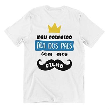 Imagem de Camiseta Meu Primeiro Dia dos Pais com Meu Filho Branca Tamanho M
