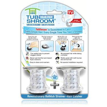 Imagem de TubShroom Protetor de ralo de banheira e apanhador de cabelo - pacote com 2, cromado - serve para ralos de banheira e chuveiro de 3,8 a 4,4 cm