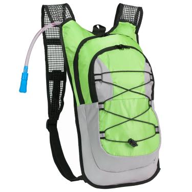 Imagem de Equipped Outdoors Pacote de hidratação de sobrevivência – bexiga de água de 2 litros com compartimento de armazenamento extra grande, verde