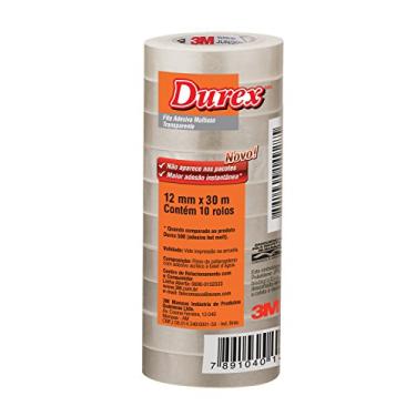 Imagem de Durex, 3M, Fita Adesiva, Transparente, 10 unidades