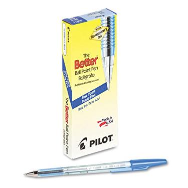 Imagem de Caneta Pilot The Better Ballpoint Stick, ponta fina, tinta preta, caneta única (35010), Azul, Dozen Box (0.7mm - Fine)
