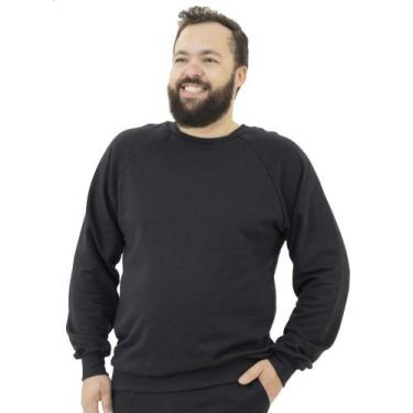 Imagem de Blusa Moletom Masculina Plus Size Flanelada Frio Inverno - Zafina