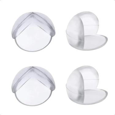 Imagem de Protetor de Canto De Mesa Kit 4 Peças Cantoneira Batente De Silicone Quina De Móveis Armário Vidro Adesivo Proteção e Segurança Para Bebê e Sua Casa