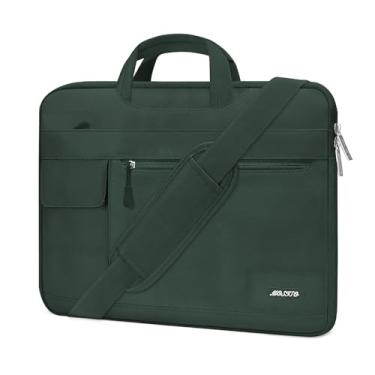 Imagem de MOSISO Bolsa de ombro para laptop compatível com MacBook Pro de 13 a 13,3 polegadas, MacBook Air, Notebook e pasta de poliéster com aba de flapover e capa de manga curta, verde escuro
