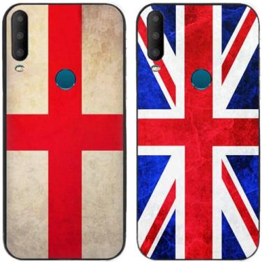 Imagem de 2 peças retrô bandeira do Reino Unido impressa TPU gel silicone capa de telefone traseira para Alcatel Series (Alcatel 3X 2019)