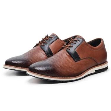 Imagem de Sapato Masculino Derby Couro Stefanello 8600 Conhaque-Masculino