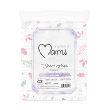 Imagem de Papi Textil Toalha de Fralda Super Luxo Mami c/Bainha Estampada 1,15m x 68cm Contém 03 Un