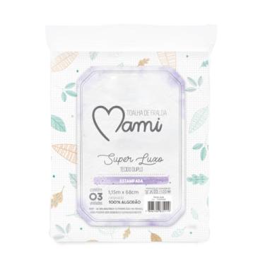 Imagem de Papi Textil Toalha de Fralda Super Luxo Mami c/Bainha Estampada 1,15m x 68cm Contém 03 Un