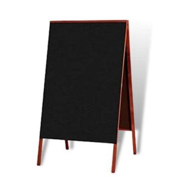 Imagem de Supertela Artefatos de Madeira - Lousa Cavalete Quadro Negro 2 Faces - Quadro 70x50 cm - Acabamento Mogno