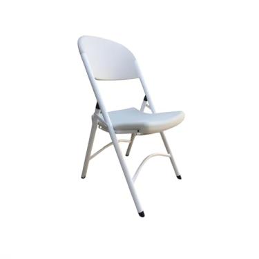 Imagem de Cadeira de Escritorio Ergonomica Dobravel Portatil Reforçada Suporta até 225kg- Cadeira de Mesa Bar Sala Eventos Reunião- Diversos Ambientes Resistente Leve Compacta E Resistente a Agua (Branca)