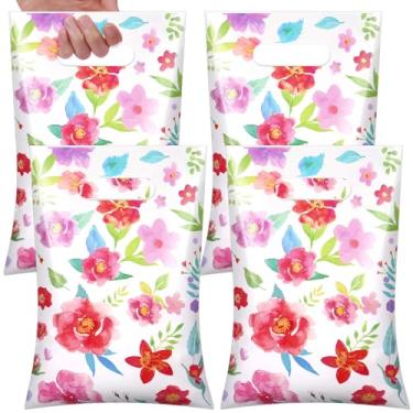 Imagem de Bulyoou 100 peças de sacos de presente para o dia das mães, sacolas de lembrancinhas florais de plástico vintage, rosa, feliz dia das mães, sacolas de compras para mãe, avó, esposa, menina, mulheres,