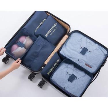 Imagem de Kit organizador de mala de viagem AZUL ESCURO - XPower