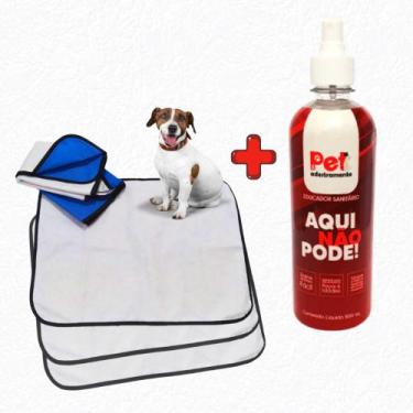 Imagem de Kit Adestramento 6 Tapetes Higiênicos Pet 70x50 + Educador Sanitário P