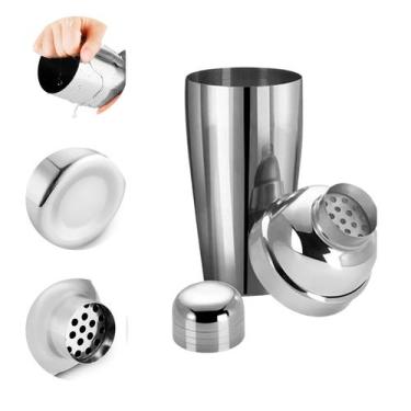 Imagem de Coqueteleira Aço Inox 750ml Drinks Caipirinhas Festa Bebidas Socador D