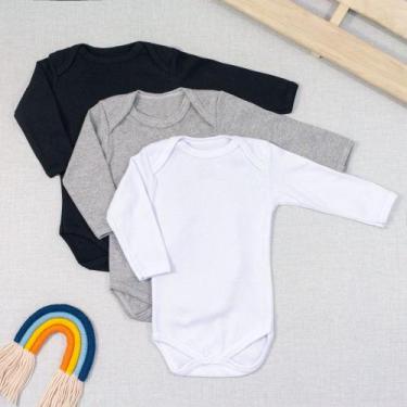 Imagem de Kit 3 bodies de bebê neutro longo - Era Uma Vez, 3-6M