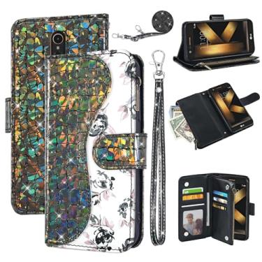 Imagem de Dibosom Capa carteira floral para LG K20/K20 Plus/K20 V/Harmony/V5/K10 2017/Grace LTE com alça de pulso alça de ombro flip zíper bolsa capa de telefone para LGK20Case LGK20Plus LGK20V K20V K20 20K