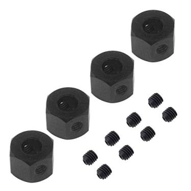 Imagem de Mirthobby Pacote com 4 conectores adaptadores de roda hexagonal de 12 mm para WPL B14K C-14 C-24 1/16 MN-D90 MN-D90K MN45 MN99 1/12 RC caminhão de carro (preto)