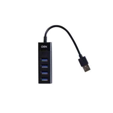 Imagem de Hub usb oex hb102 com 4 portas preto