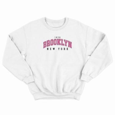 Imagem de Moletom Unissex Blusa de Algodão - Brooklyn  - Street Vogue, Branco, R