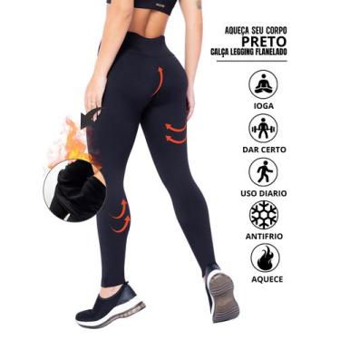 Imagem de 2 Calça Legging Flanelada Térmica Anti frio Suplex Cintura Alta Femini