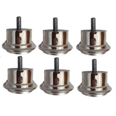 Imagem de Pé Para Sofá 3,3cm Metalizado Redondo Kit 6 unidades - Fenix Mendonça