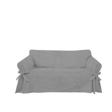 Imagem de Capa para Sofá de 2 lugares em Tecido Linho - Nirvana, Grafite