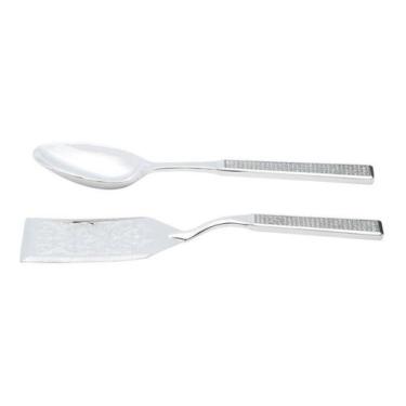 Imagem de Jogo de talheres para servir epoxy prestige zamac prata 2 peças