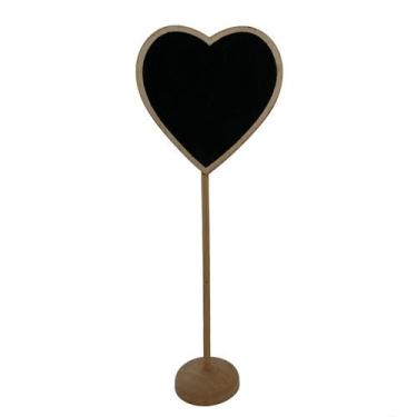 Imagem de Lousa para Personalizar Coração com apoio Madeira - 20cm - 6 unidades 