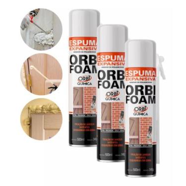 Imagem de Kit 3 Espuma Expansiva Orbi Foam 500ml