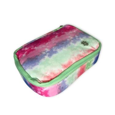 Imagem de O Estojo Escolar Quadrado Grande Feminino Tie Dye Verde é a escolha pe