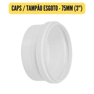 Imagem de Conexões de Esgoto 75mm 3" Branco/Cotovelo/Luva/Tee/Caps/Junção/Luva d