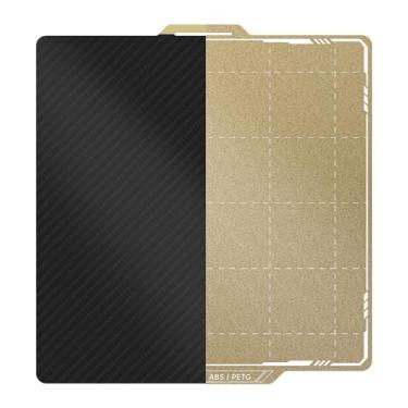 Imagem de BIQU Placa De Construção Lisa Pet+Texturizada Pei Compatível Com Bambu-Lab P1P P1S X1C X1E A1 257X257Mm, Placa De Construção De Aço Com Mola Pei De Dupla Face, Cama De Impressão De Folha Flexível, Pla