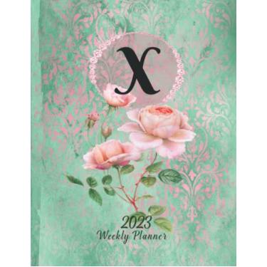 Imagem de Large Print - 2023-15 Months Weekly Planner - Letter X Pink Rose: January 2023 thru March 2024-15 Months Daily Dated Agenda Calendar Notebook