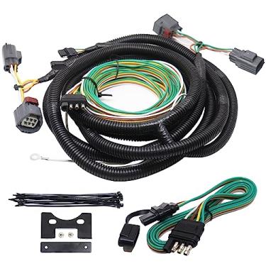 Imagem de CARROFIX Kit De Chicote Elétrico Para Reboque De Veículo Rebocado De 4 Vias Rv Personalizado Para Reboque Plano 2007-2018 Jeep Wrangler Jk - 58903 Conector De Chicote De Luz Traseira