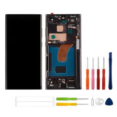 Imagem de SWARK OLED com função de impressão digital compatível com Galaxy S23 Ultra 5G SM-S918u S918a S918w (preto com moldura) Tela LCD sensível ao toque de substituição + ferramentas (Galaxy S23 Ultra)