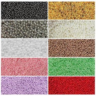 Imagem de Kit Miçanga Mini Pérola 3mm Abs 9 Cores aprox 16200un Missanga Bijuteria Artesanato