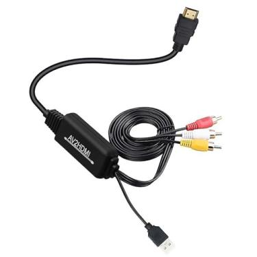 Imagem de Cabo adaptador AV para HDMI Plug and Play, conversor de sinal AV para HDMI