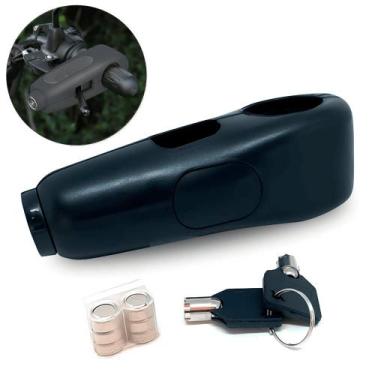 Imagem de Trava Com Alarme Sonoro Para Moto Antifurto Manete Cadeado LKBL31 - Lu